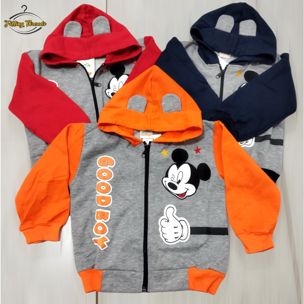 Jaket Anak Laki Laki 1 2 3 Tahun / Jaket Anak Cowok Topi Karakter Tayo Batman Mickey Coconut