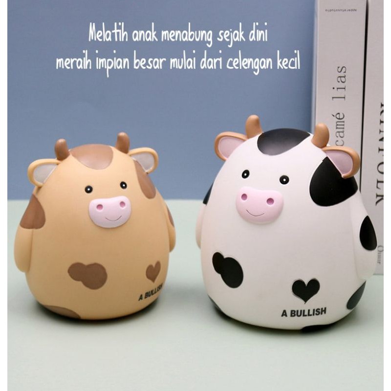 RESTOCK celengan sapi - mainan piggy bank lucu