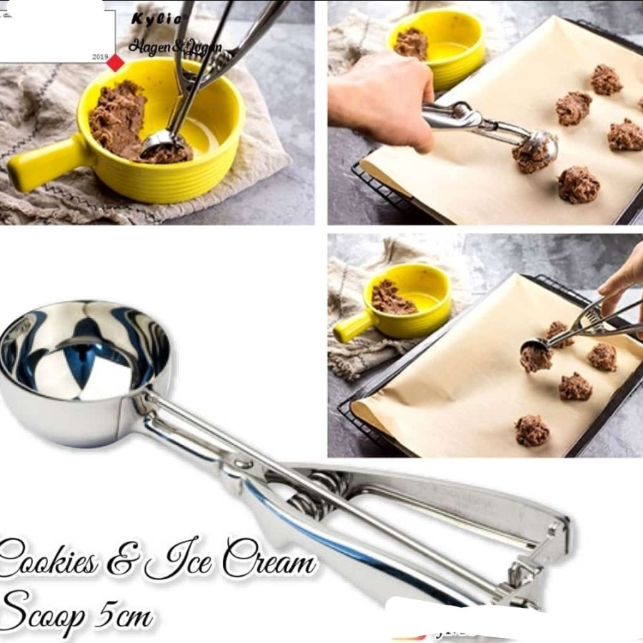 Scoop Ice Cream Sendok Es Krim Sekop pencapit ice Cream Stainless 5cm