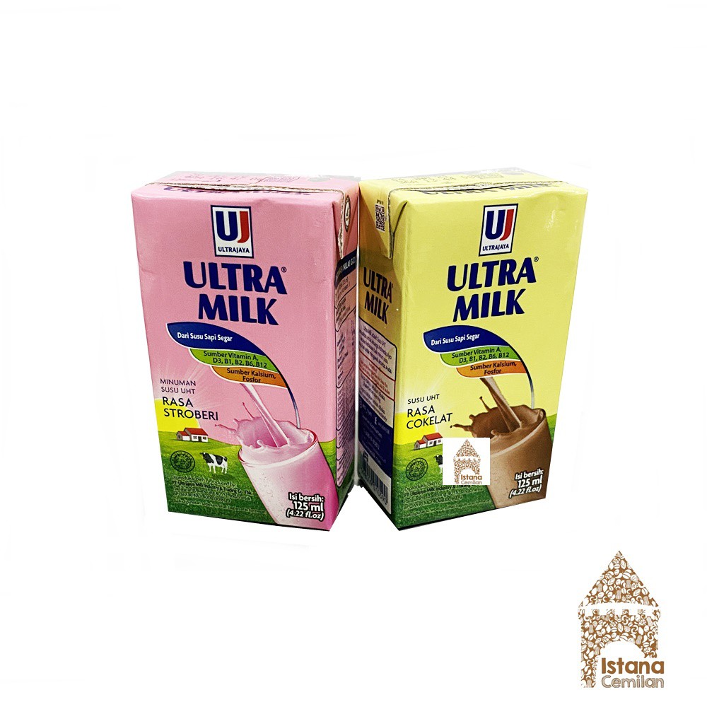 Ultra Milk MINI 125 ML Susu UHT Cokelat / Strawberry / Full Cream