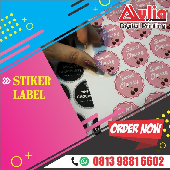 

Cetak Stiker Label Kemasan include Cutting dan Laminasi Glossy / Doff