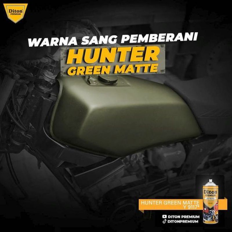 Pilok Hijau Doff 9117 Hunter Green Matt Diton Premium Cat Semprot Sepeda Motor Mobil Velg Helm