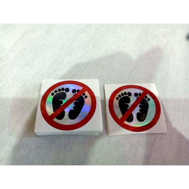 

sticker dilarang foto,megang,nginjak hologram (perbiji)