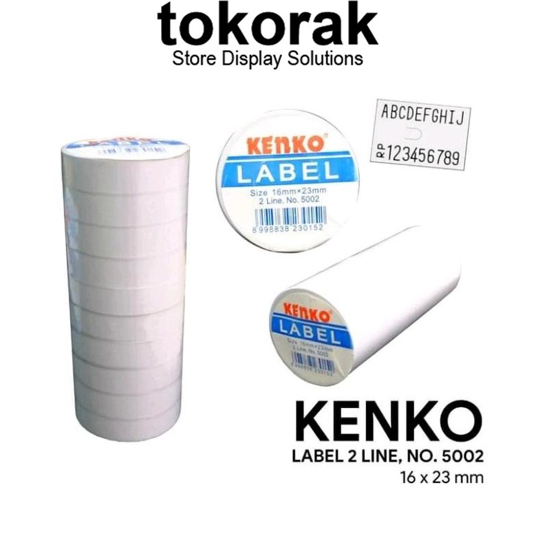 

KENKO STICKER LABEL HARGA 2 BARIS LINE ISI REFILL STIKER 2 LINE LABEL MX6600A RJ4