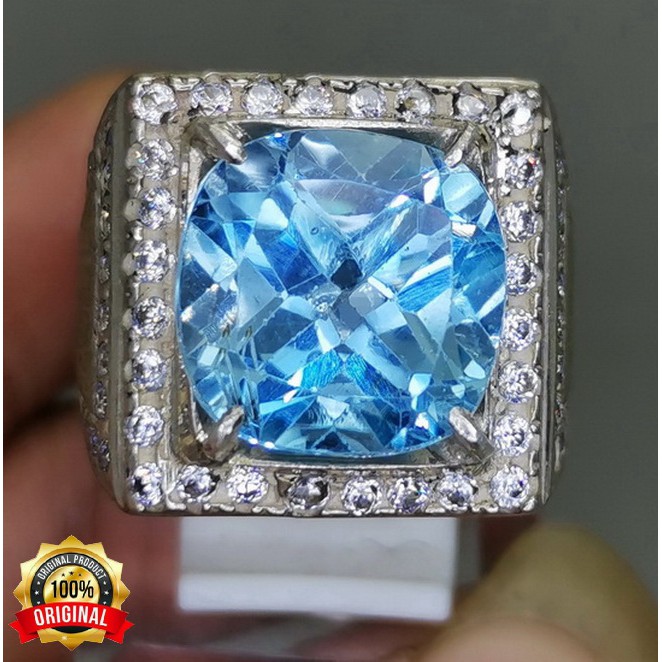 BATU CINCIN AKIK TOPAZ RING PERAK ASLI
