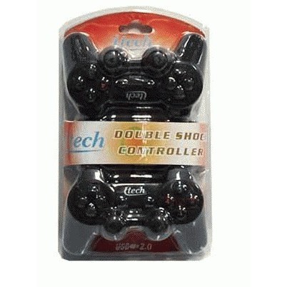 GAMEPAD DOUBLE BLACK GETAR TURBO JOYSTICK ANALOG CONTROLLER