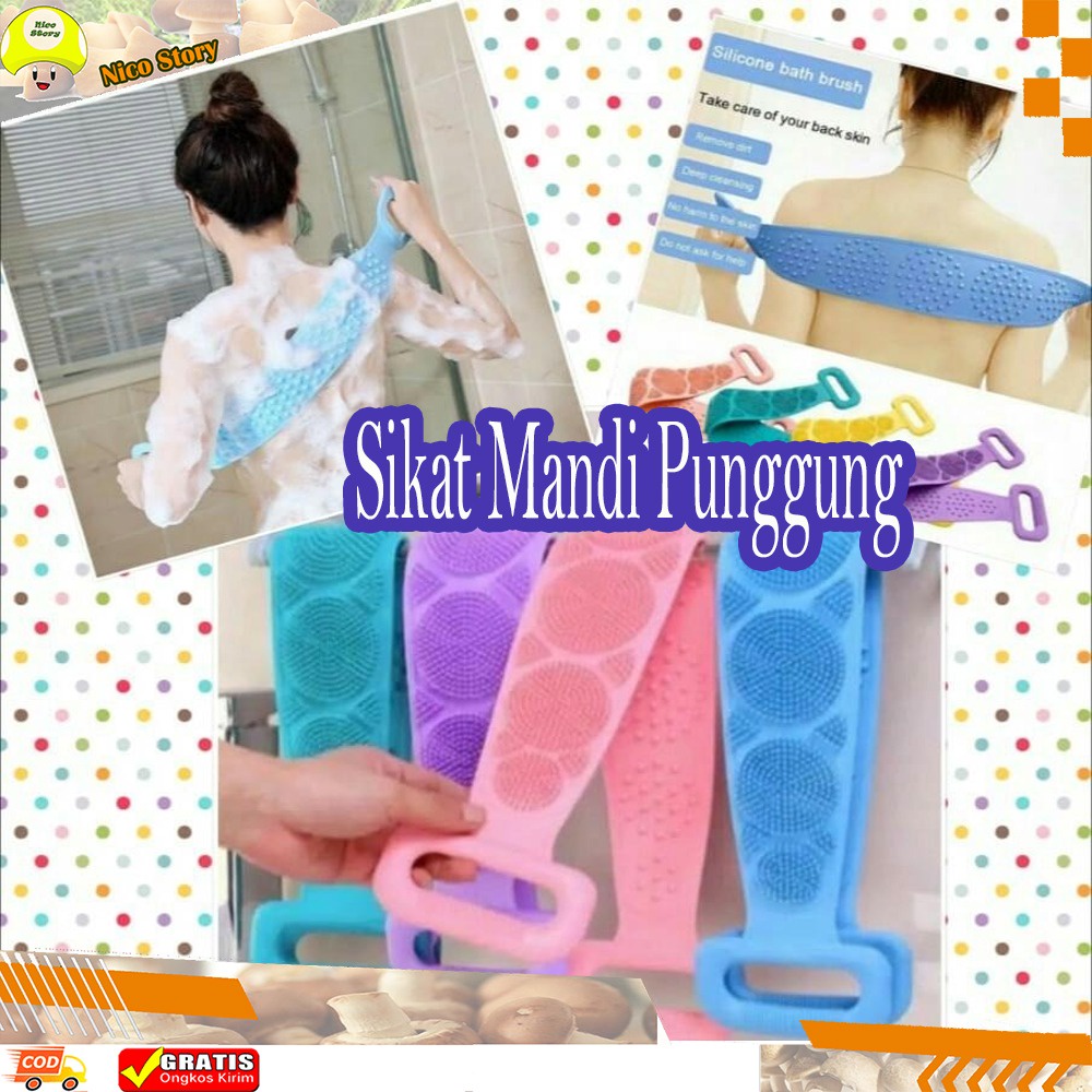 (NCS) Sikat Punggung Sikat Mandi Bahan Silikon Alat Penggosok Badan Sikat Lembut Scrubber