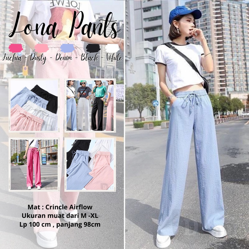 CELANA KULOT WANITA LONA PANTS CRINKLE AIRFLOW