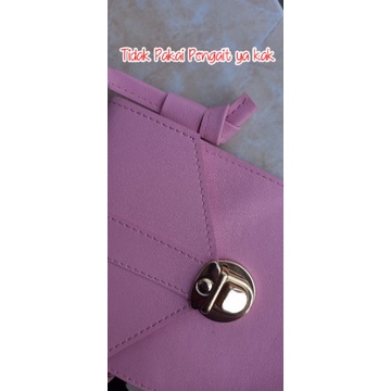 Tas Selempang Wanita Omegos Kulit PU Dompet Wanita Dompet HP Dompet Impor DCW 33