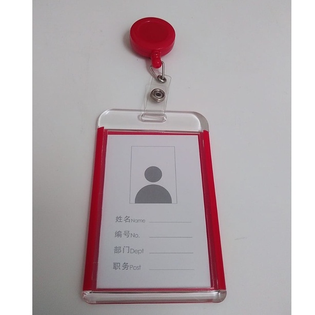 name tag yoyo id card holder  gantungan tempat kartu acrylic