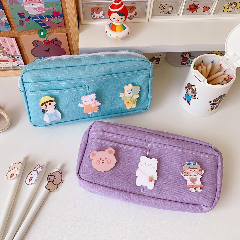 

[KODE PRODUK 0E84478] TEMPAT PENSIL - CUTE FRIENDS LARGE CAPACITY CANVAS PENCIL CASE