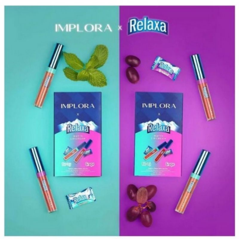 Implora x Relaxa Lip Cream 1 box isi 2 Lip Cream