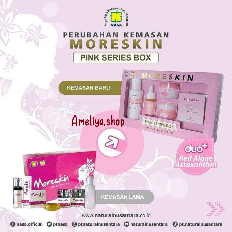 Skincare moreskin pink series, moreskin pink