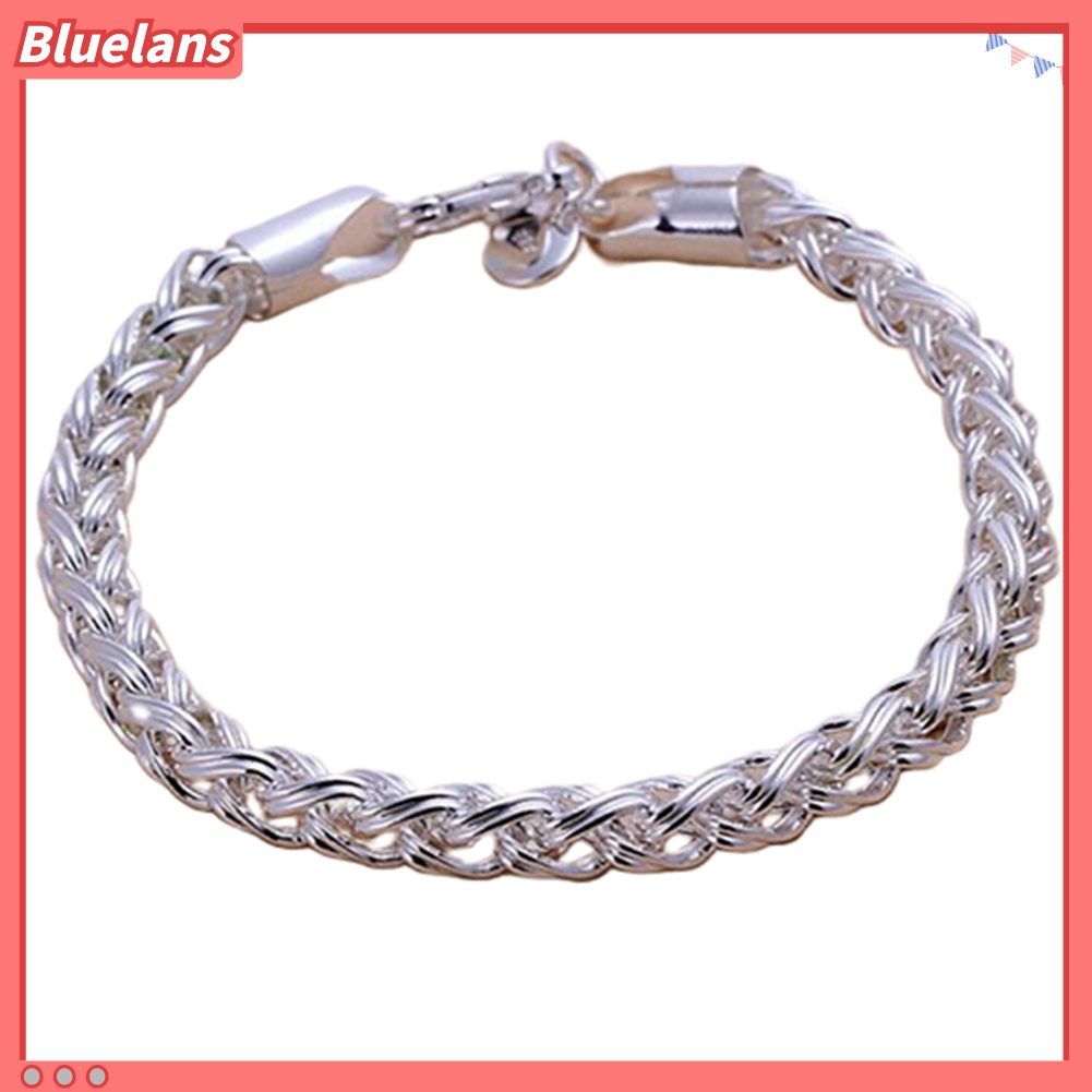 Gelang Rantai Lapis Silver Model Kepang Untuk Wanita