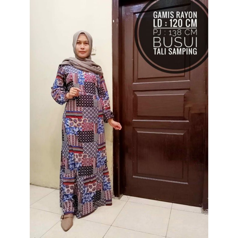 Gamis Bahan Rayon Batik Trusmi Lintang Asli Cirebon Berkualitas