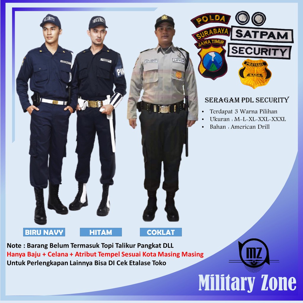 Baju Seragam Pdl Security Satpam Baru Terbaru Termurah Pdh Psh Keamanan Kerja Kantor Lapangan Murah Shopee Indonesia