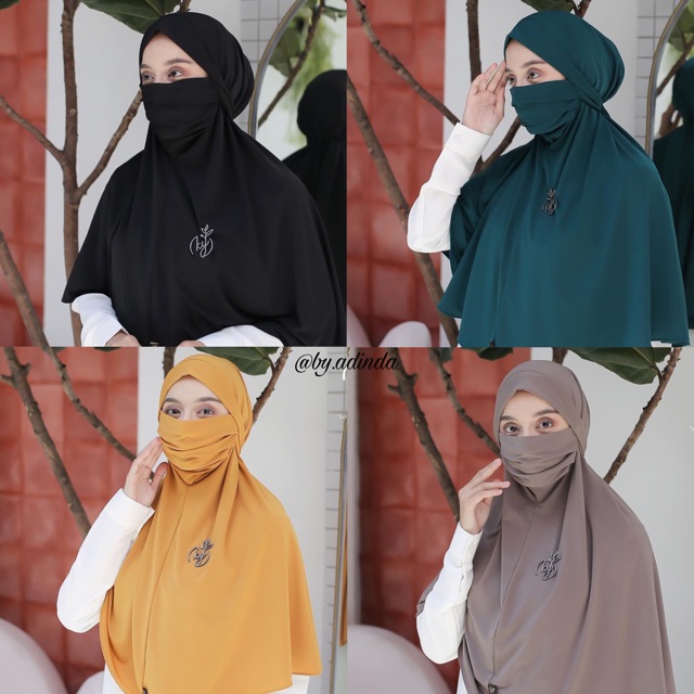 Jilbab Niqab Jumbo Tali Instant Hijab Niqob instan Khimar Syari Jersey