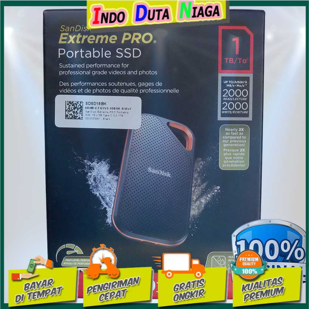 IDN TECH - SanDisk Extreme PRO Portable SSD V2 USB Type C 3.2 - SDSSDE81