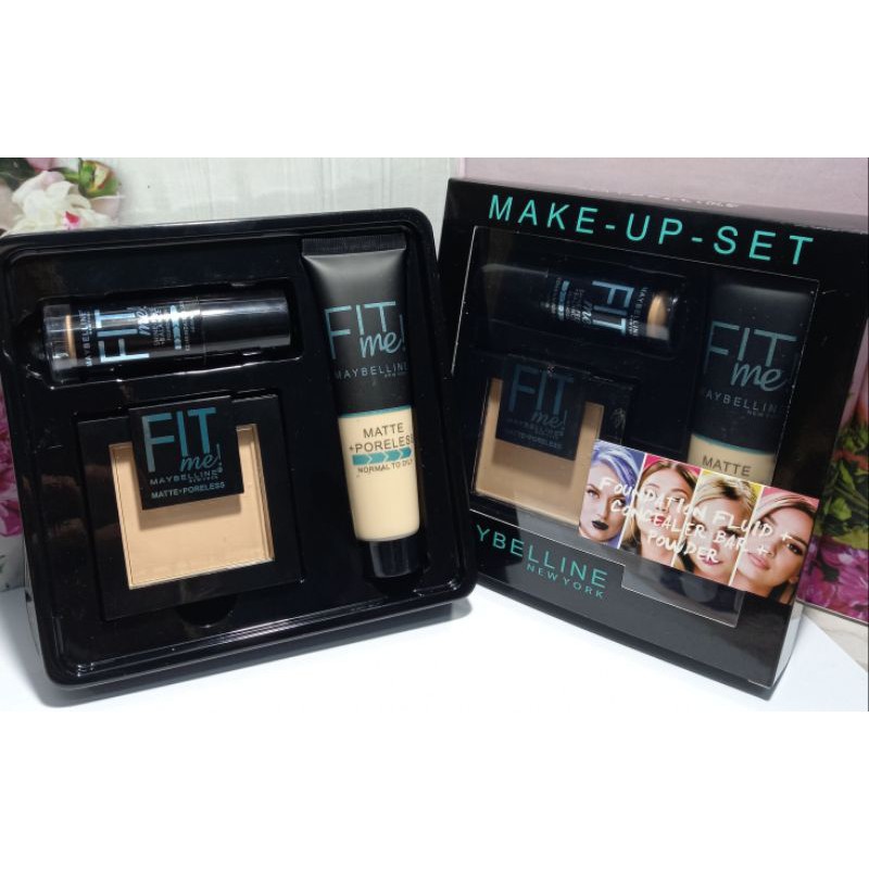 [Paket Makeup] Set 3 In 1  Maybelline Fit Me Makeup