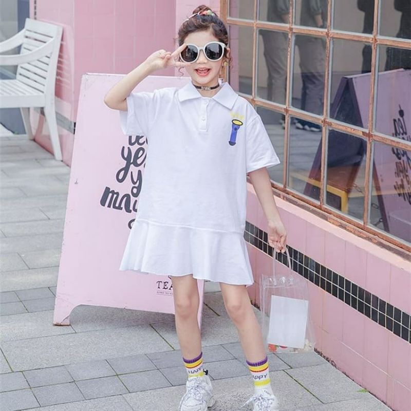 dress polo anak import korea