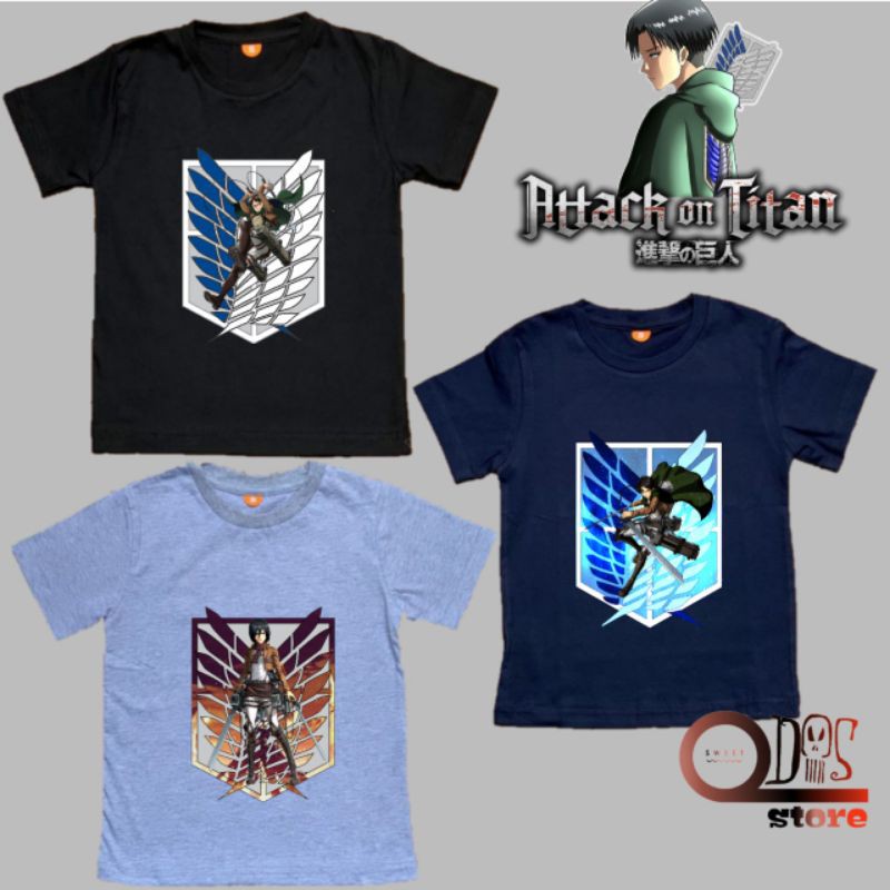 baju anak / kaos anak / pakaian anak / kaos AOT attack on Titan pilih gambar yang kamu suka (AOT)