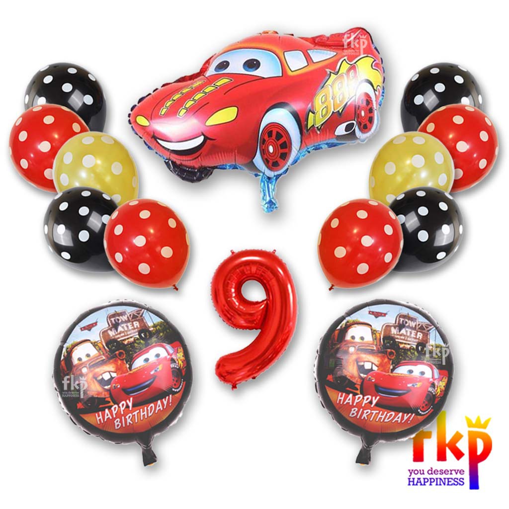 FUN KIDS PARTY Paket Dekorasi Balon CARS / Dekor Set Cars McQueen 95 / Balon Foil Cars