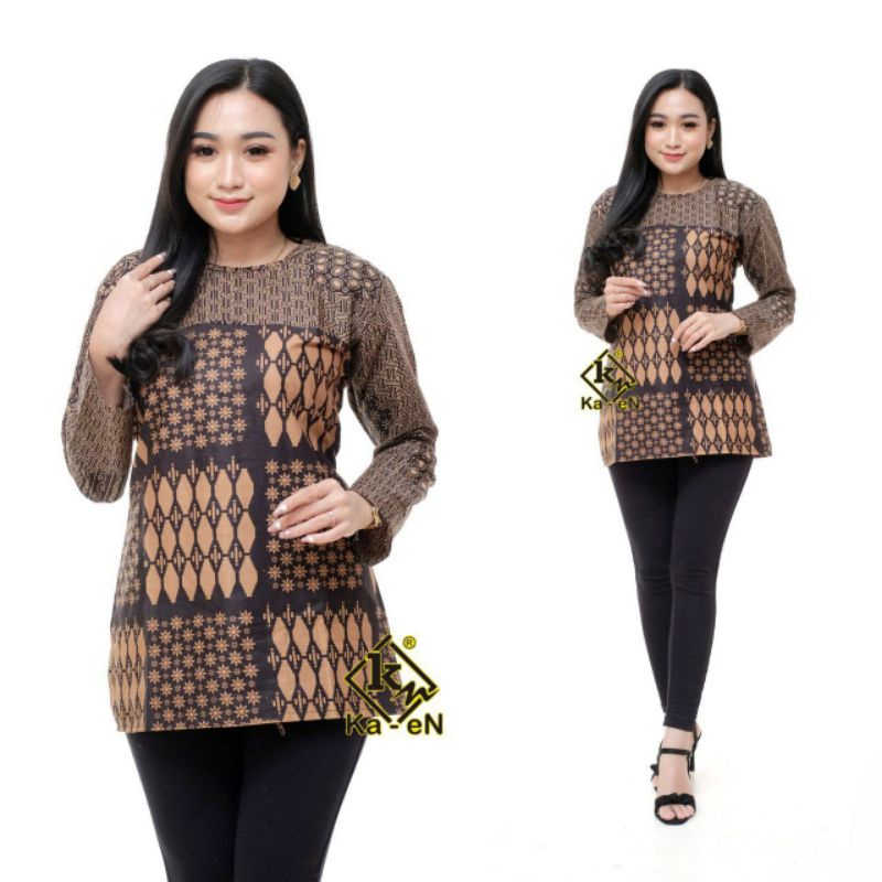 Batik Couple Modern Baju Batik Wanita Modern Atasan Batik Kerja Wanita Blouse Batik Kantor Tunik Batik M L XL XXL Seragam Batik Modern