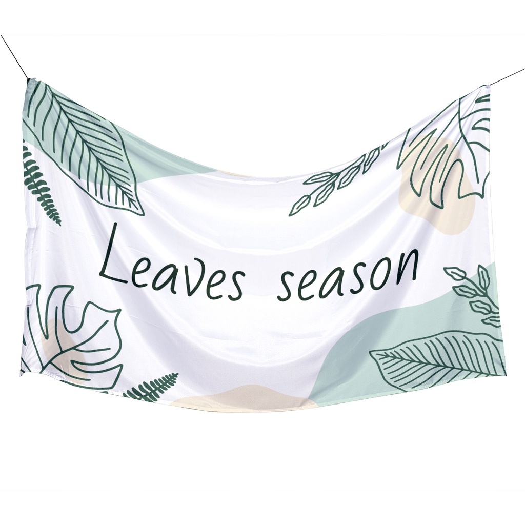 Tapestry Fabric Bendera Poster Kain Flag Aesthetic Summer Vibes Tropical Leaf