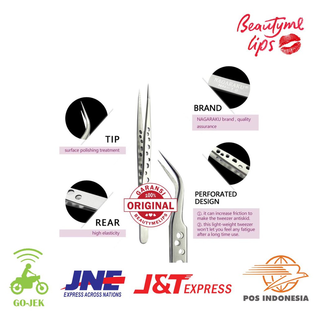 NO LABEL NAGARAKU TWEEZER RUSSIAN FOR EYELASH EXTENSION TAJAM TERBARU