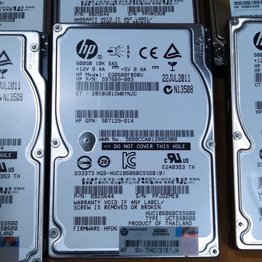 Hdd Hardisk HP 600GB SAS 10K-6Gbps(2.5inch) original 1000% HP ORIGINAL