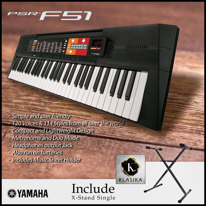 Keyboard Yamaha Psr F51 With Xstand Single / Psrf51 / Psr-F51