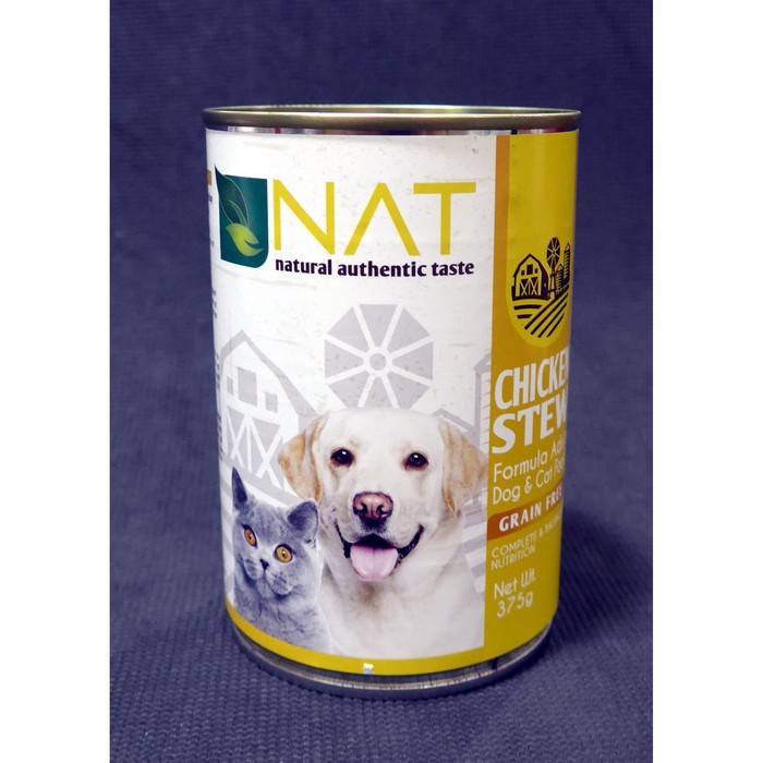 

Makanan Anjing Kucing NAT Chicken Stew 375g 137043 TERLARIS