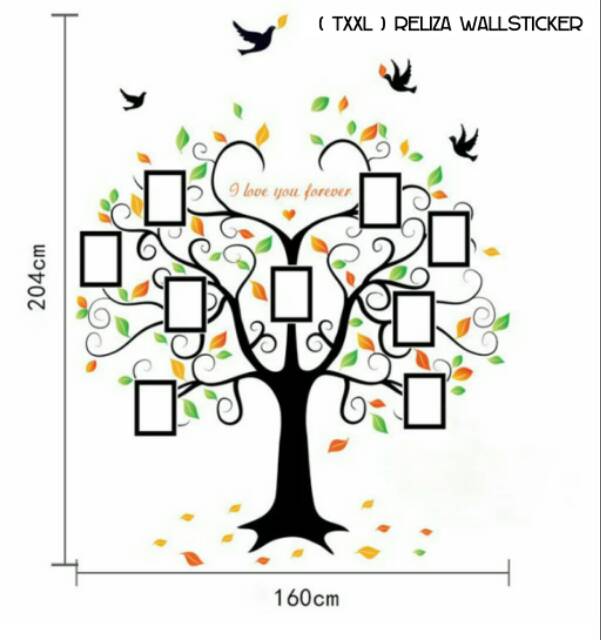 (TXXL) RELIZA WALLSTICKER / STIKER DINDING POHON BINGKAI FOTO TREE FRAME SK2010