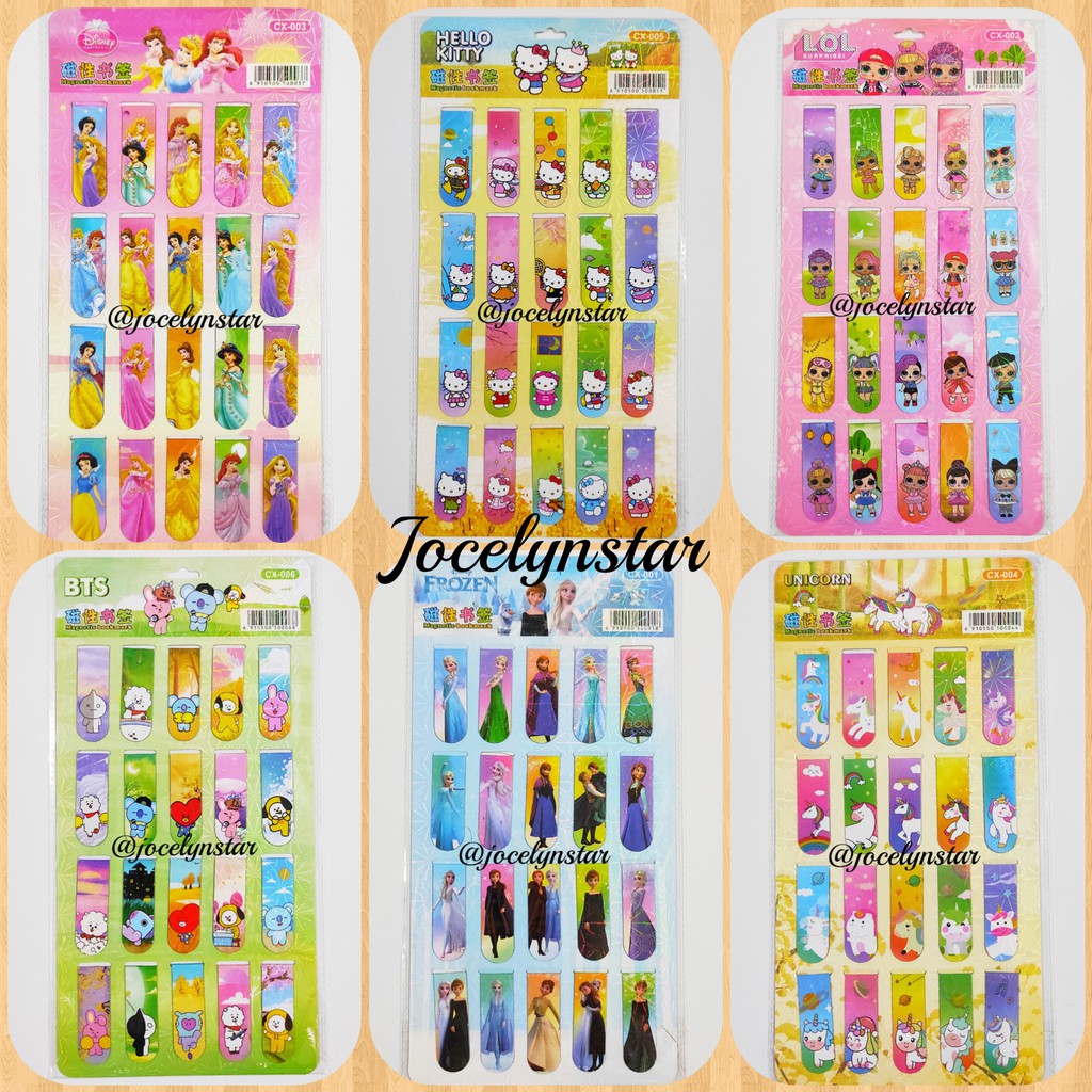 

(20 psc/1 lembar) Bookmark magnet/ pembatas buku/ pembatas