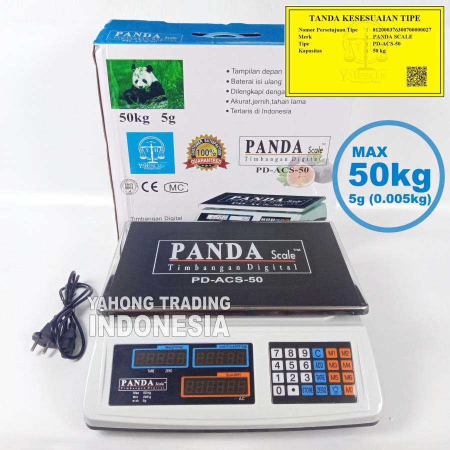 Timbangan Digital Meja Laundry Buah Paket Sembako PANDA SCALE 50kg 5g