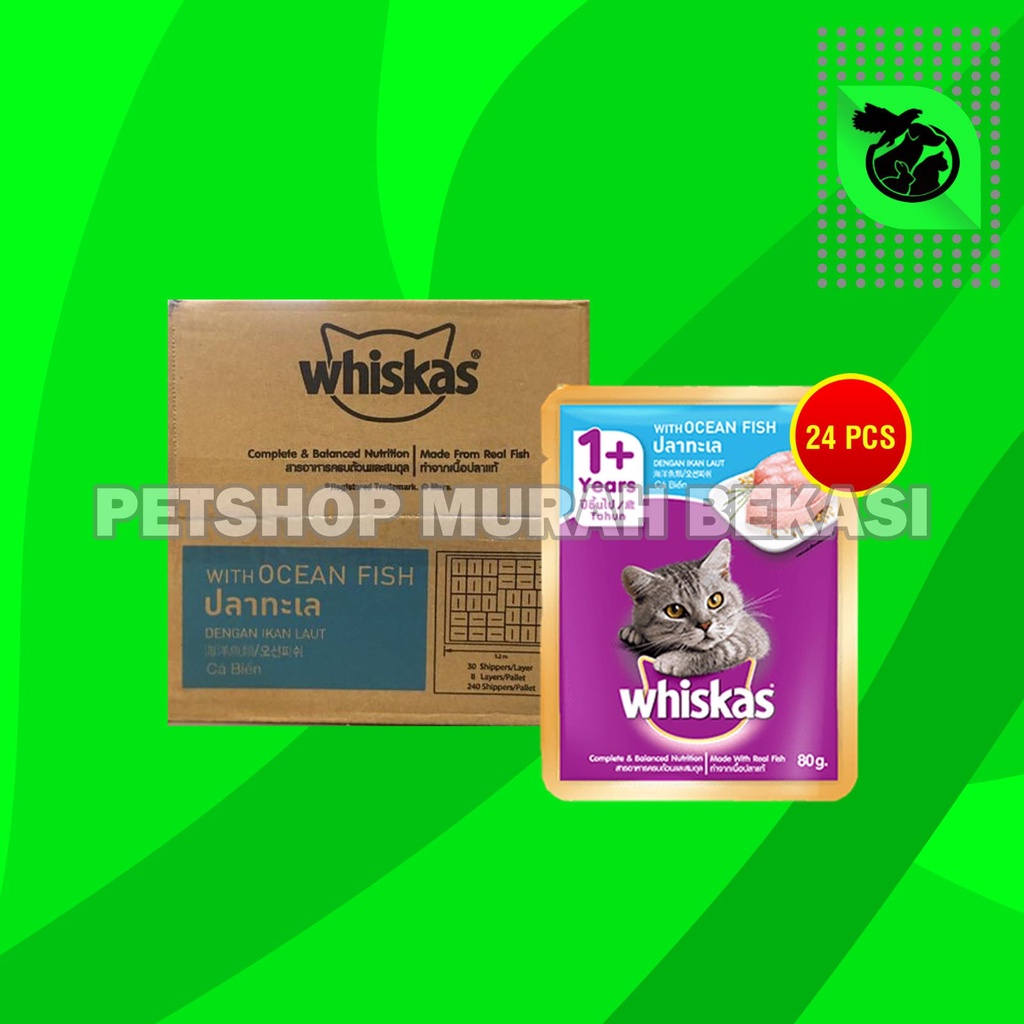 Makanan Basah Kucing Whiskas Sachet Pouch Grosir Dus isi 24 PCS 85 GR