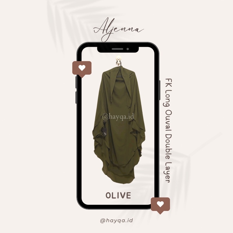 FK Long Ouval Double Layer by Aljenna - OLIVE