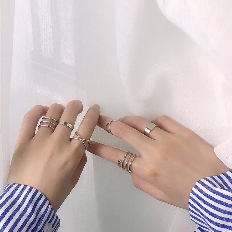 𝙍𝙞𝙣𝙜𝙨 𝙨𝙚𝙩 6pcs 𝙫𝙤𝙡 2.0 | cincin hip hop unisex