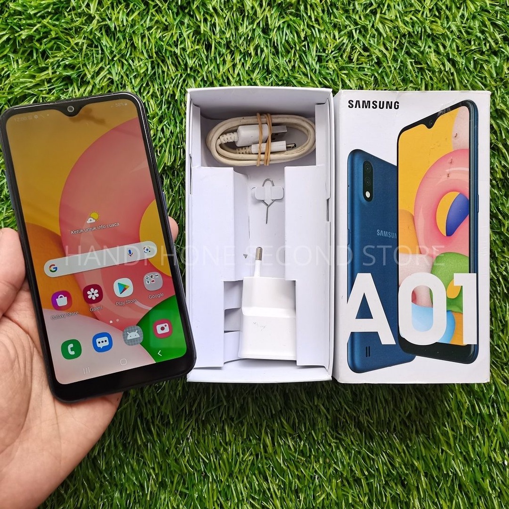 HANDPHONE SAMSUNG A01 2/16GB FULLSET NO HEADSET SECOND SEKEN BEKAS MURAH-2