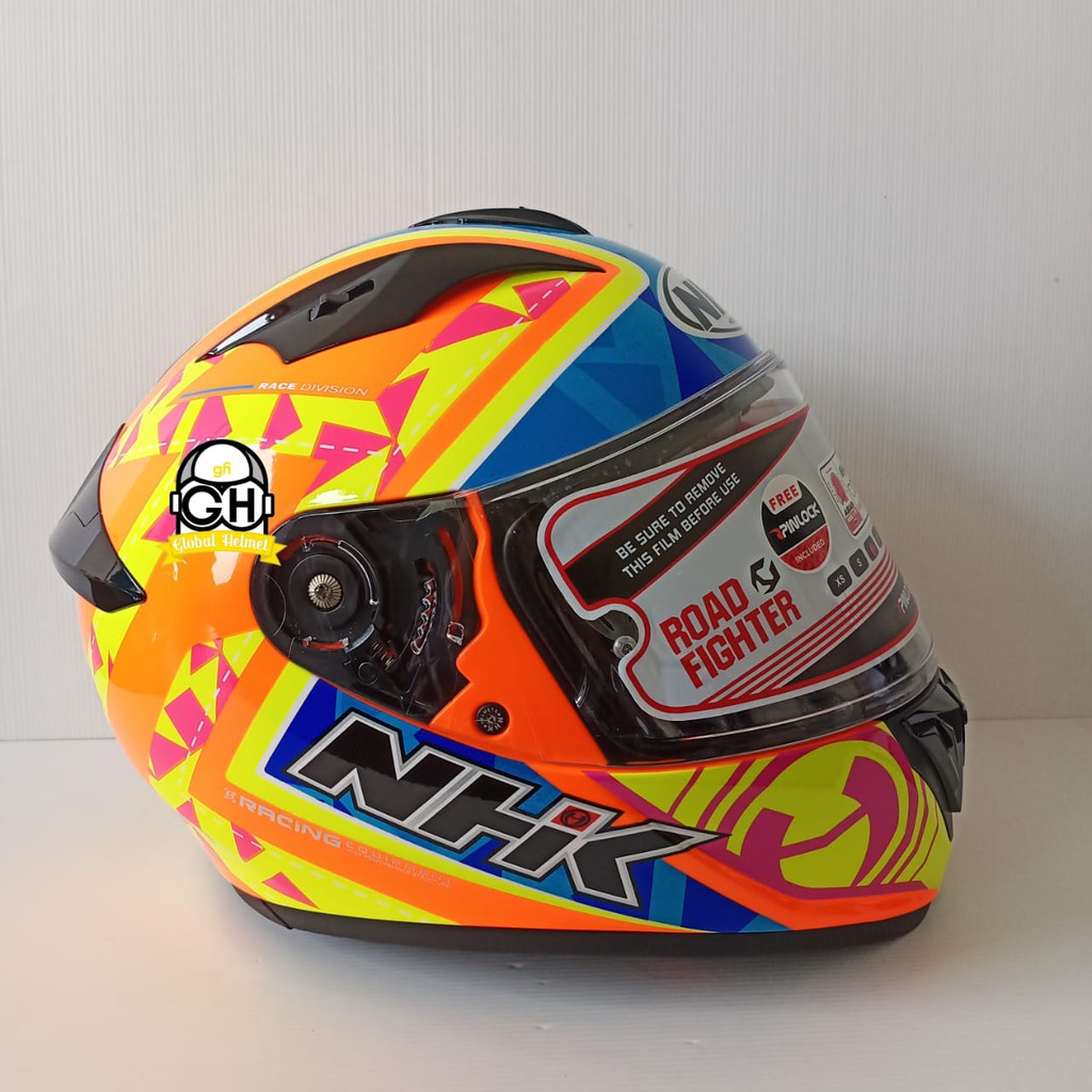 HELM NHK FULL FACE NHK GP PRIME MOTIF FORTIUS ORANGE FLO BLUE YELLOW PINK