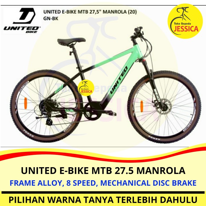 Sepeda Gunung MTB 27.5 United Manrola - E-Bike United Manrola - Hijau
