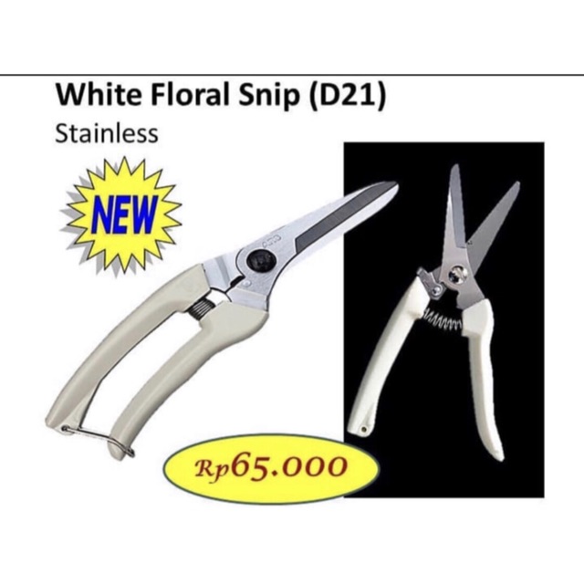 

tyvf White Floral Snip(D21) Gunting bunga batang Barang florist