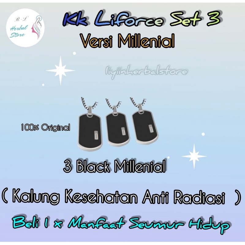 3 set KK Liforce Black Millenial | kk Indonesia |Promo