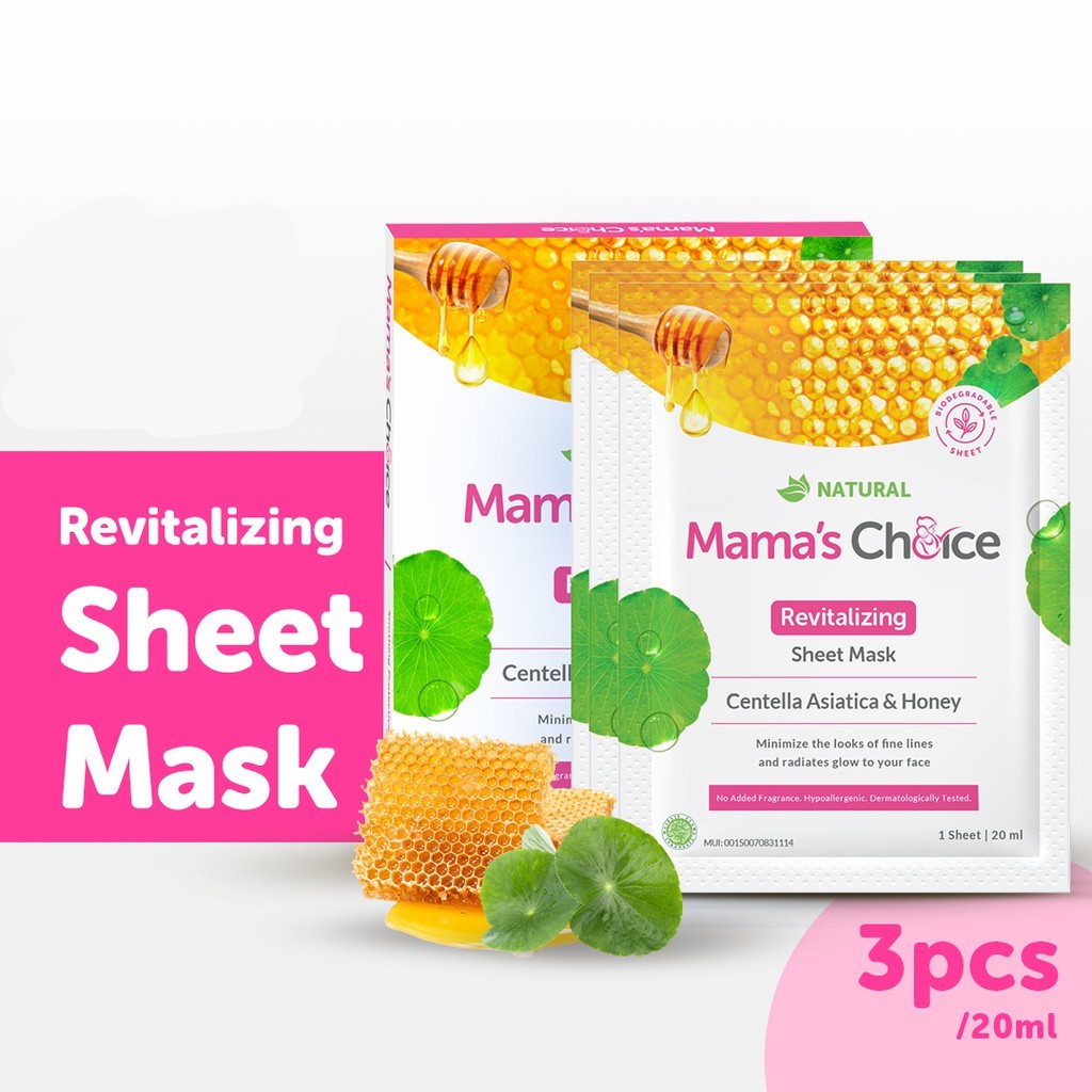 MAMA'S CHOICE Sheet Mask Revitalizing Centella Asiatica&amp;Honey (3 pcs)