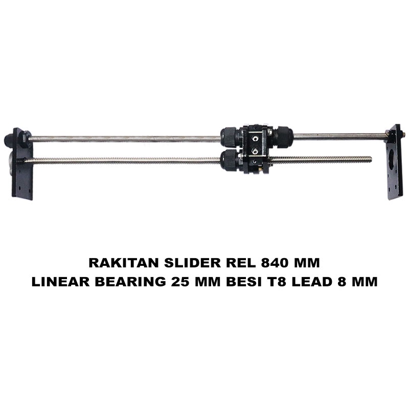 EELIC SLR-25T8L8J700 Rakitan slider rel panjang 840 mm linear bearing block d8 25 mm lead besi ulir 
