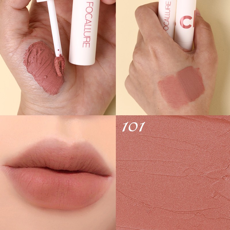 【BPOM】FOCALLURE Lipstik Cream Velvet-Mist Matte Lip Clay #JasmineMeetsRose Kosmetik Bibir-#101 Hot !💖
