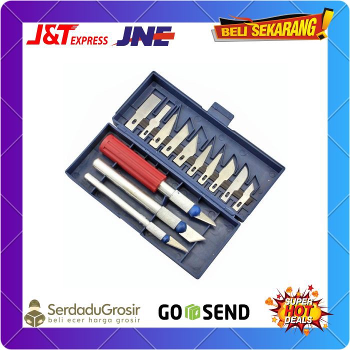 Alat Ukir Mini Pisau Ukir Ukiran Seni Set 13 In 1 Crafting Art Knife With 3 Handle Murah