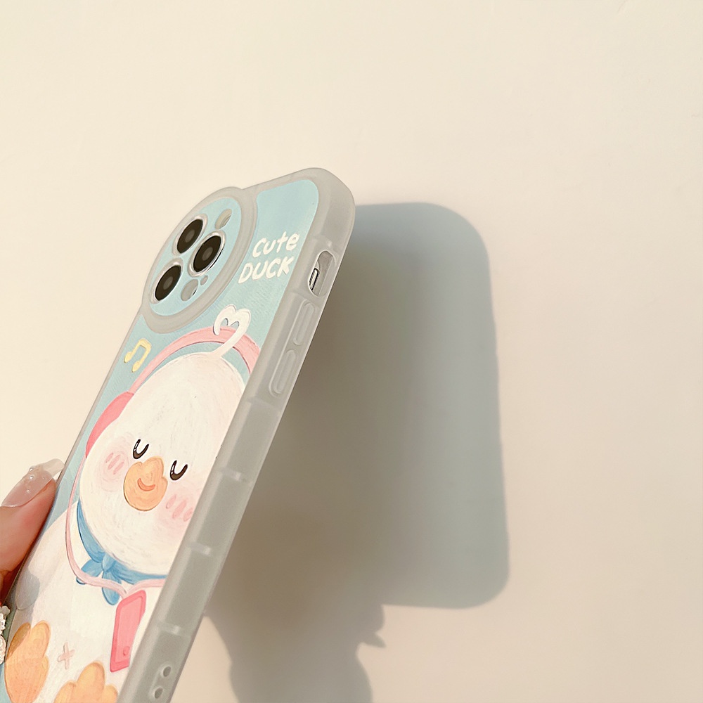 Case Pelindung Transparan Motif Kartun Bebek Untuk Iphone 13 XS XR 11 12 PRO MAX