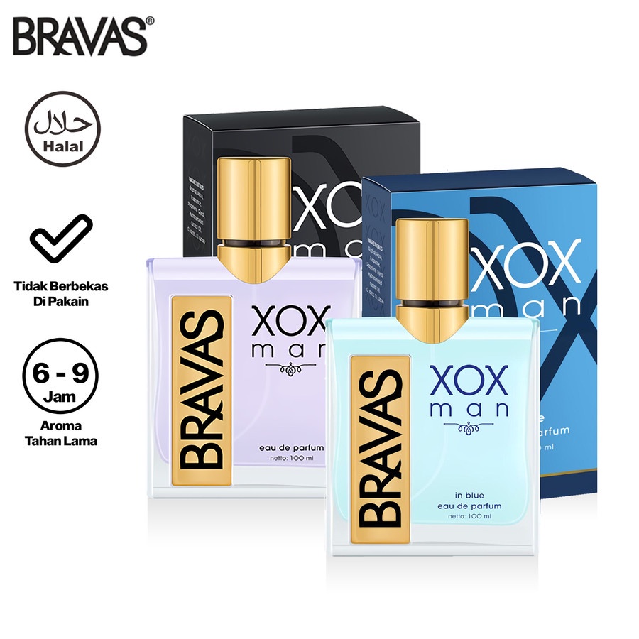 ★ BB ★  BRAVAS Eau De Parfum XOX Man Woman 100ml - Parfum Pria Wanita | HALAL Perfume Spray - EDP