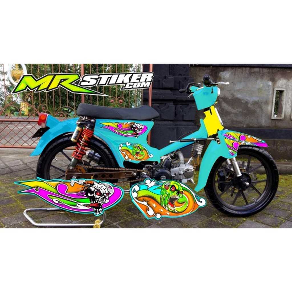 Jual Unik Stiker Striping Motor Pitung Honda C70 Tema Airbrush Accessories Murah Indonesia Shopee Indonesia